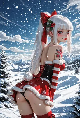 Festive Holiday Beauty in Snowy Mountains