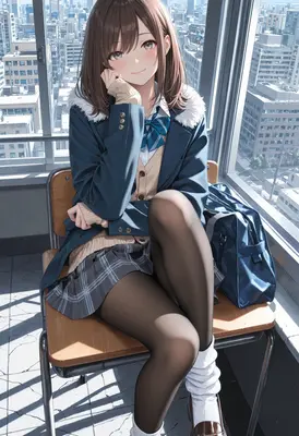 Schoolgirl Resting by the Window