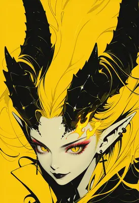 Fiery Demon with Golden Eyes
