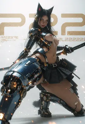 Cybernetic Cat Girl Warrior