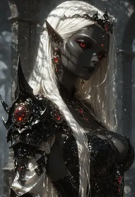 Gothic Dark Elf Queen in Armor