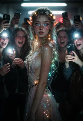 Fairy Starlet Surrounded by Paparazzi