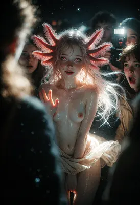 The Axolotl Girl Under Spotlight
