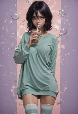 Boba Tea and Bubbles Aesthetic