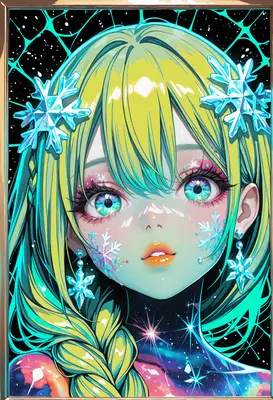 Ethereal Girl with Snowflake Accents
