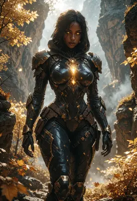 Golden Eyed Warrior in Dark Armor