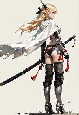 Elf Warrior With Flowing White Cape