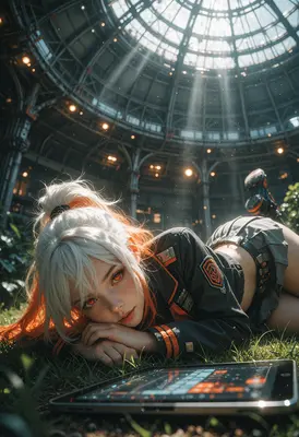 Resting Under The Industrial Glass Dome