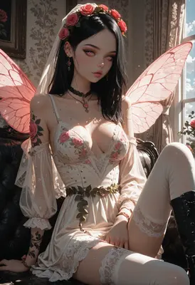 Ethereal Fairy Bride in Floral Lace