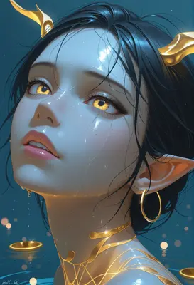 Ethereal Elf with Golden Horns