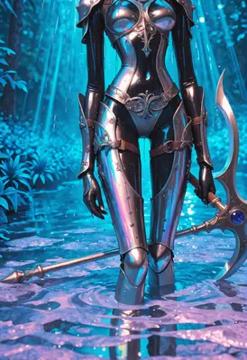 Warrior in Shimmering Silver Armor