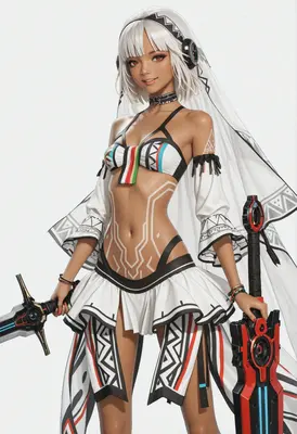 Dual Wielder White Haired Warrior