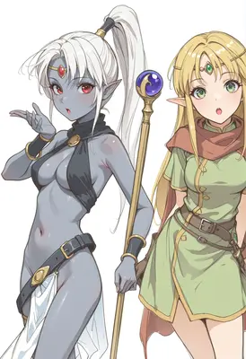 Fantasy Duo of Elf and Mage