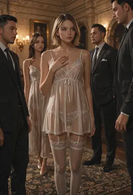 Elegant Women in Sheer Lingerie