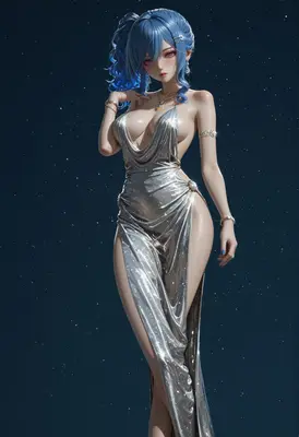 Stellar Goddess in Shimmering Silver