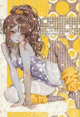 Starry Eyed Girl in Yellow Tones