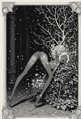 Playful Elf in Moonlight Garden