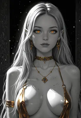 Ethereal Elf with Golden Ornaments