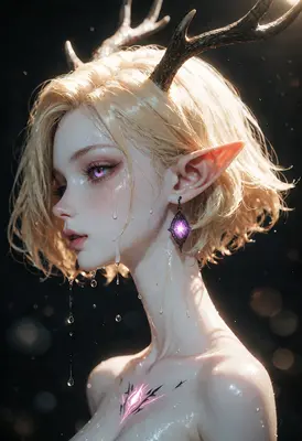 Ethereal Fae with Glowing Antlers