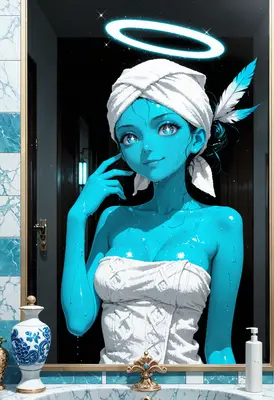 Celestial Blue Angel After Shower