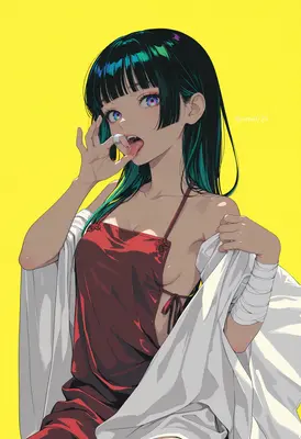 Anime Girl in Red Halter Top