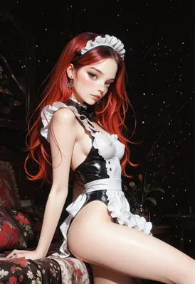 Red Haired Maid in Evening Glow