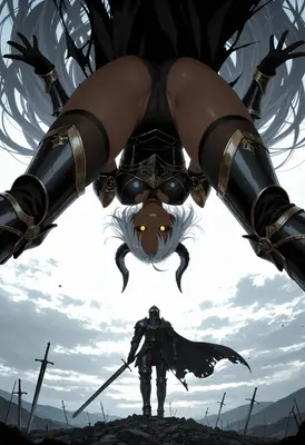Demon Overlord Descending Upon The Knight