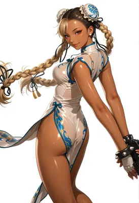 Sun-Kissed Fighter in Traditional Cheongsam