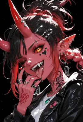 Fiendish Punk Demon Girl Portrait
