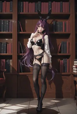 Purple Haired Bunny Girl Librarian