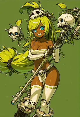 Cyborg Druid with Mechanical Skull Staff
