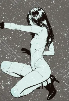 Cyborg Beauty in Monochrome Style
