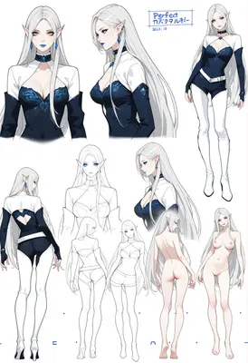 Elf Character Design Reference Sheet
