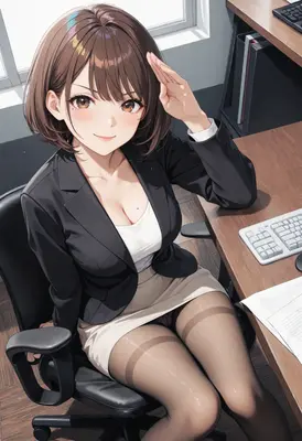 Professional Office Secretary Saluting