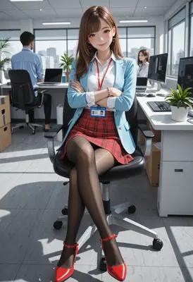 Professional Office Employee in Business Attire