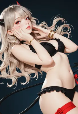 Alluring Succubus With Silver Hair