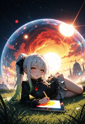 Digital Artist Under A Cosmic Dome