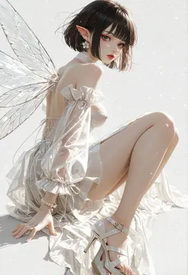 Ethereal Fairy in White Silk
