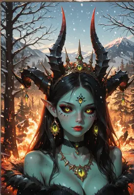 Fiery Demon Queen of the Frozen Forest