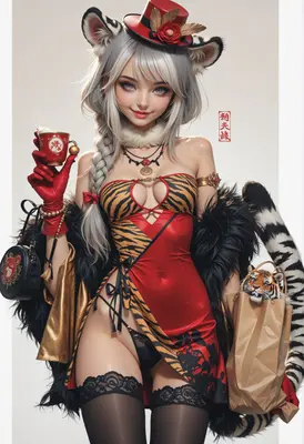 Tiger Girl with Morning Tea