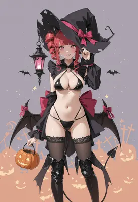 Festive Red Haired Witch Succubus