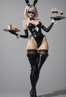 2B Bunny Girl Serving Sweet Treats