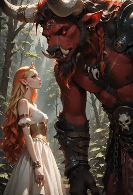 The Princess and the Minotaur Warrior