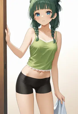 Green Haired Girl in Casual Wear