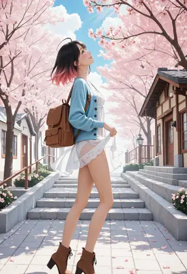 Spring Stroll Under Cherry Blossoms