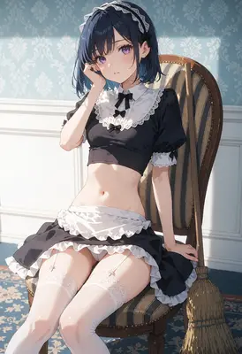 Resting Maid in Antique Chair