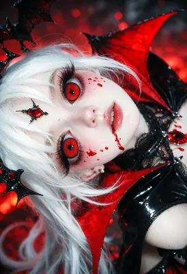 Gothic Vampire Queen With Crimson Eyes