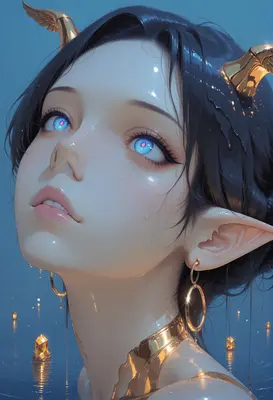 Ethereal Elf Maiden With Glowing Eyes