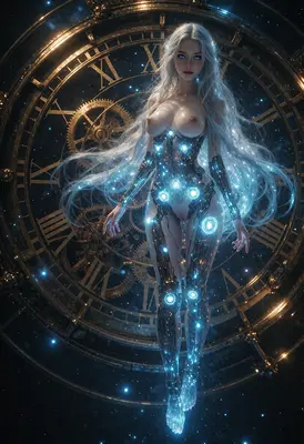 Celestial Timekeeper Cybernetic Goddess