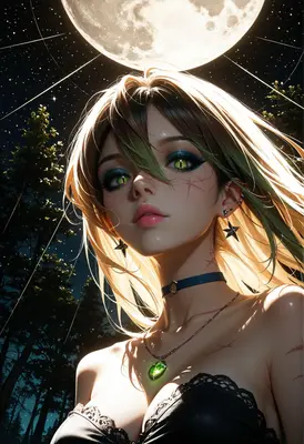 Starlit Maiden Under the Full Moon